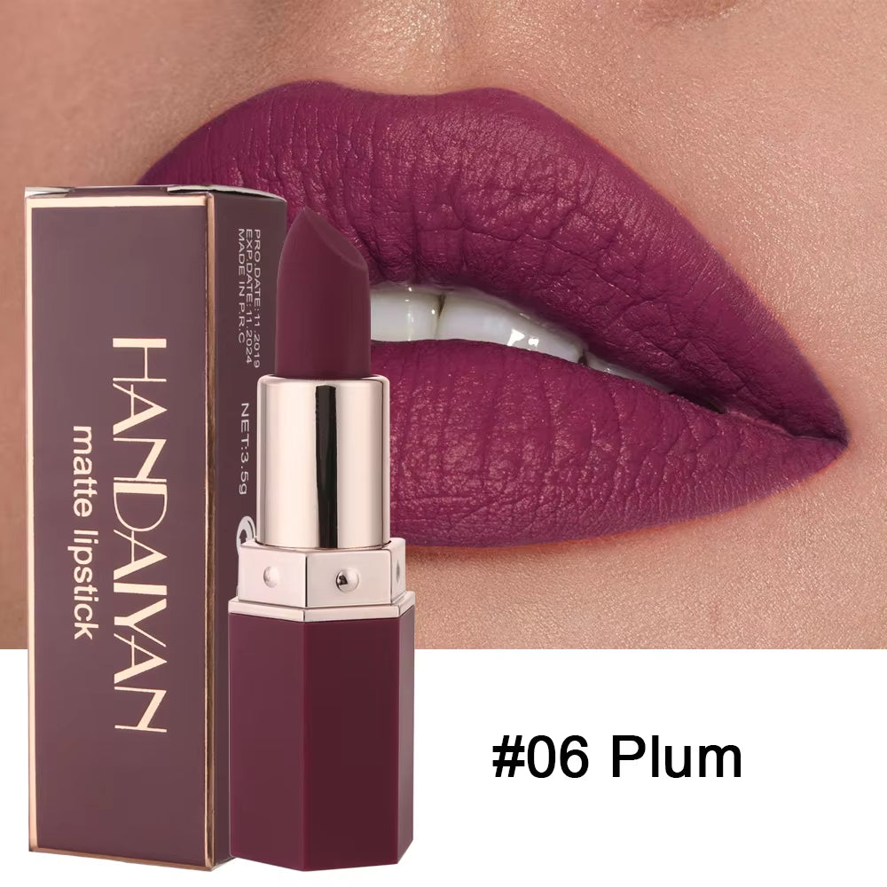 6-Color Matte Lipstick , Non-Fading, Non-Stick Cup Long-Lasting Velvet Finish, Smooth Matte Lip Color Waterproof Smudge-Proof